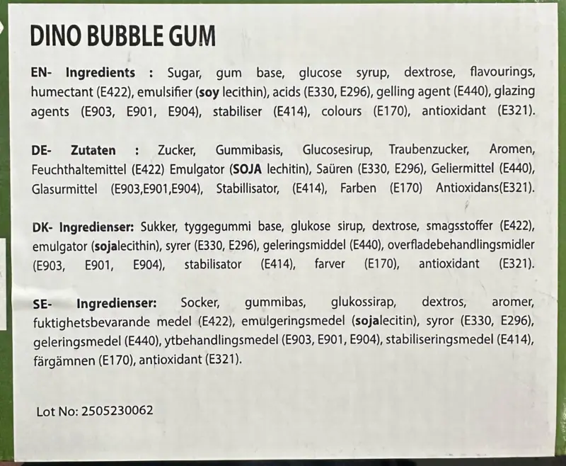 Dino Eggs Tutti Frutti Bubble Gum, 200 st