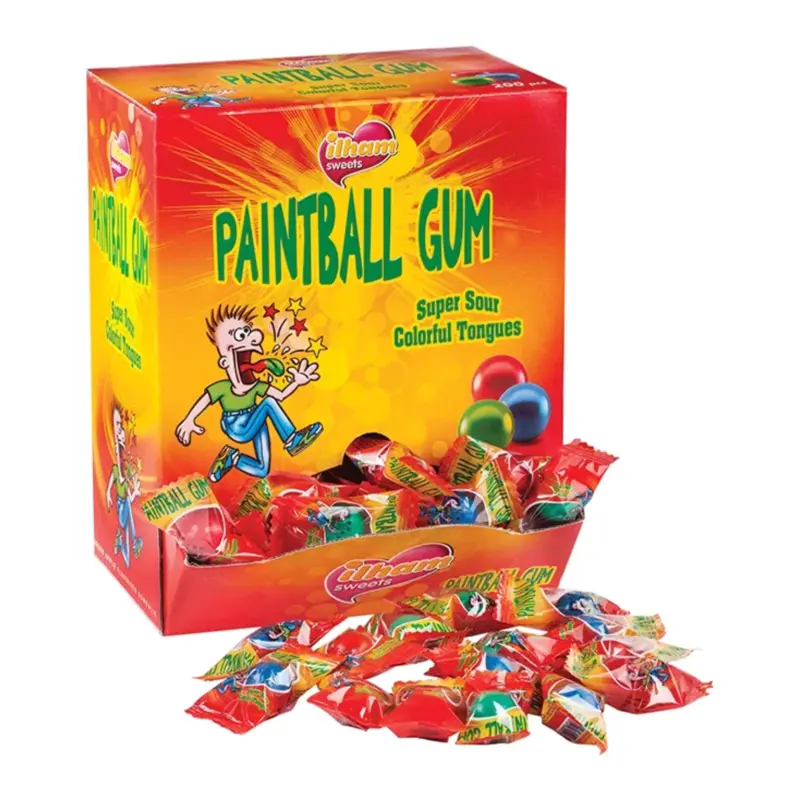 Paintball Green Apple Bubble Gum, 200 Stk
