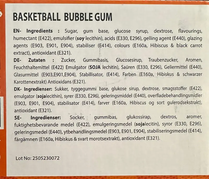 Basket Balls Tutti Frutti Bubble Gum, 1 stk