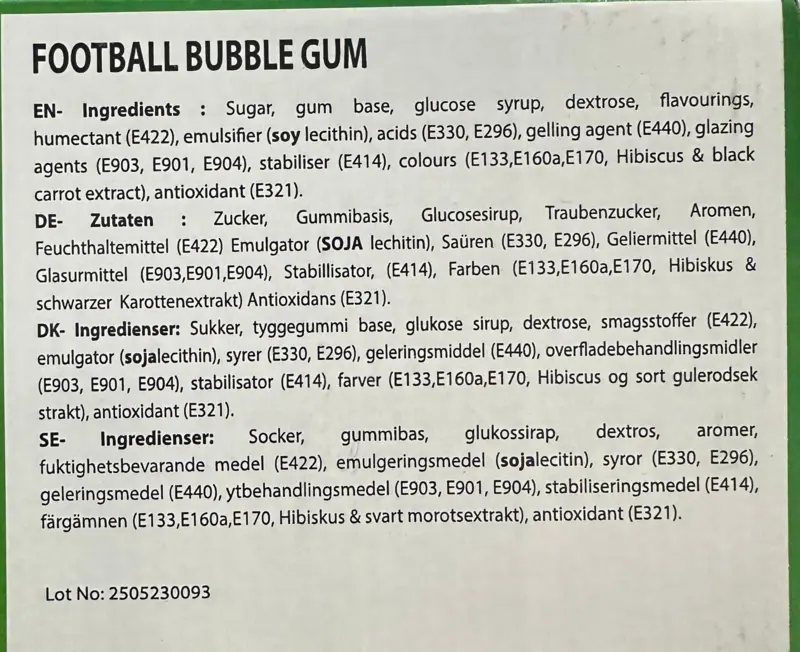 Football Tutti Frutti Kaugummi, 200 Stk