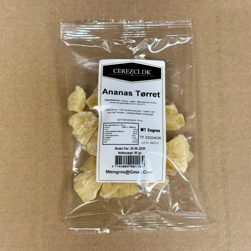 Tørret ananas, 80g