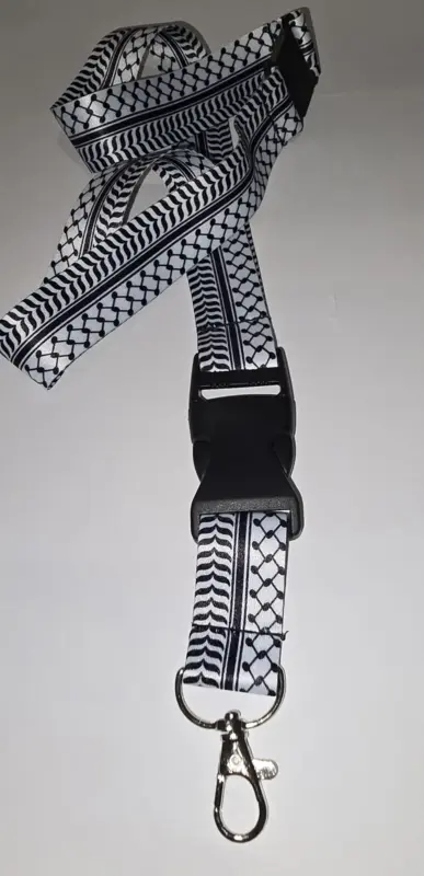 Palestine Nøglesnor -hvid og sort