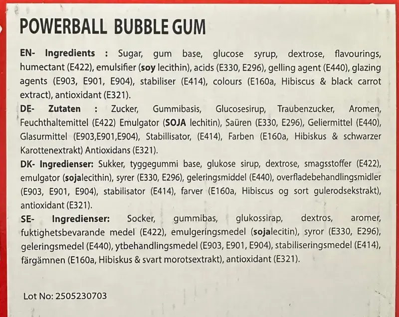 Powerball Energy Drink Bubble Gum 1stk