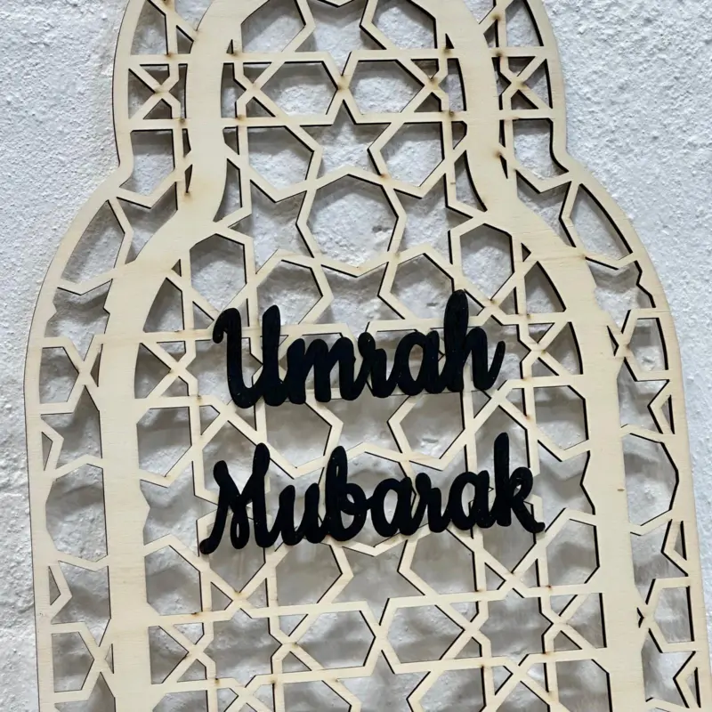 Stor Umrah Mubarak Mihrab træpynt