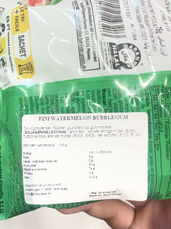 Watermelon Gum, Fini 75 gr