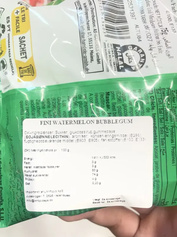 Melon Bubblegum, Fini 75 gr