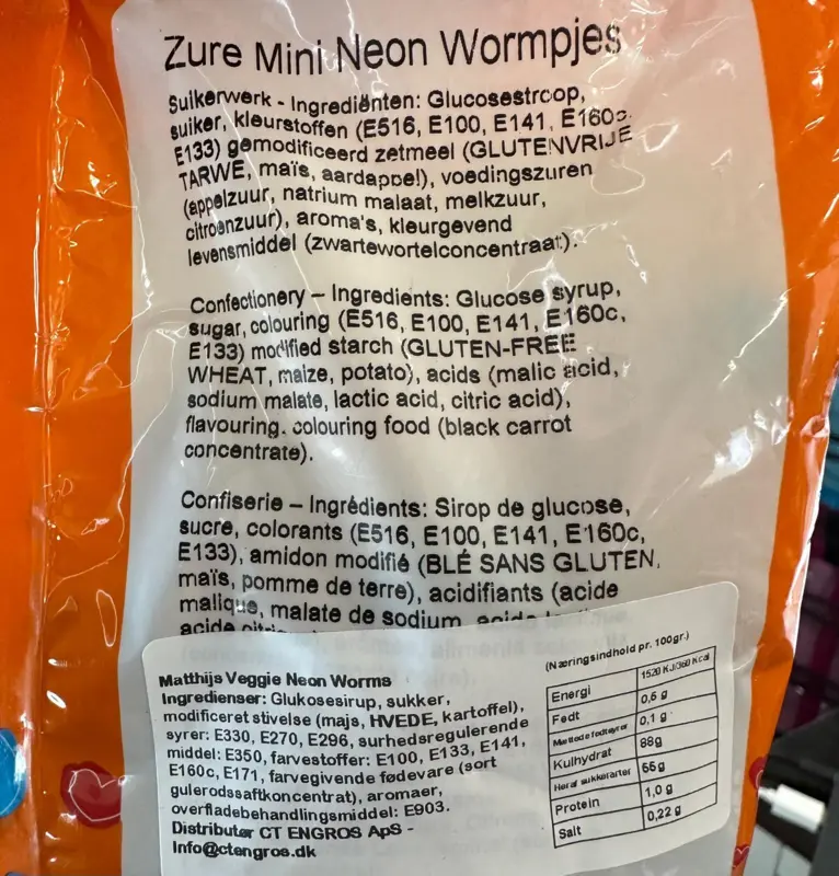Matthijs Veggie Neon Worms, 1kg