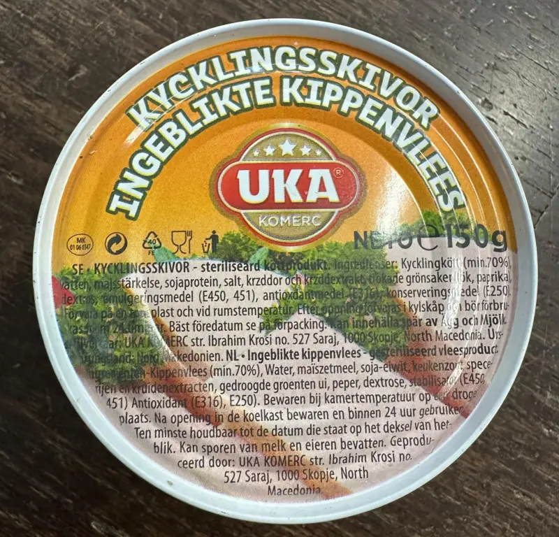 Hähnchenscheiben in der Dose, 150g, Uka