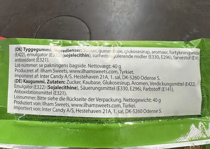 Spagetti Tyggegummi Sour Apple, 40g