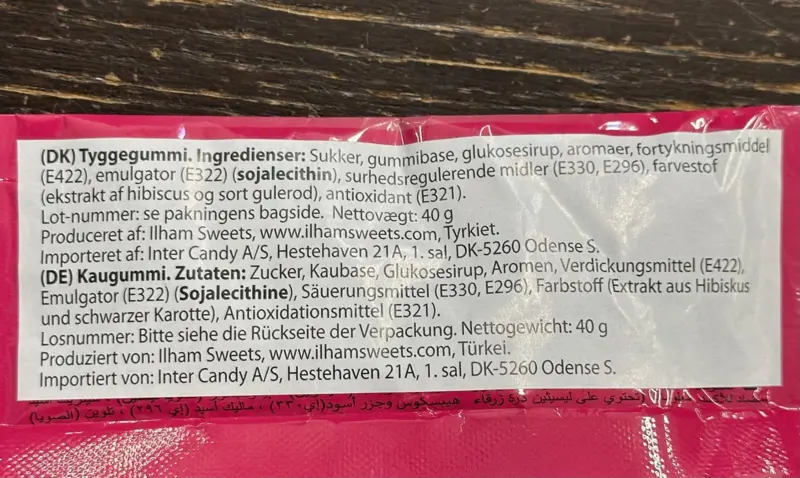 Spagetti Tyggegummi Blackberries & Raspberry, 40g