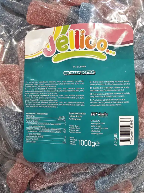 jellioo big fizzy bottle 1000g