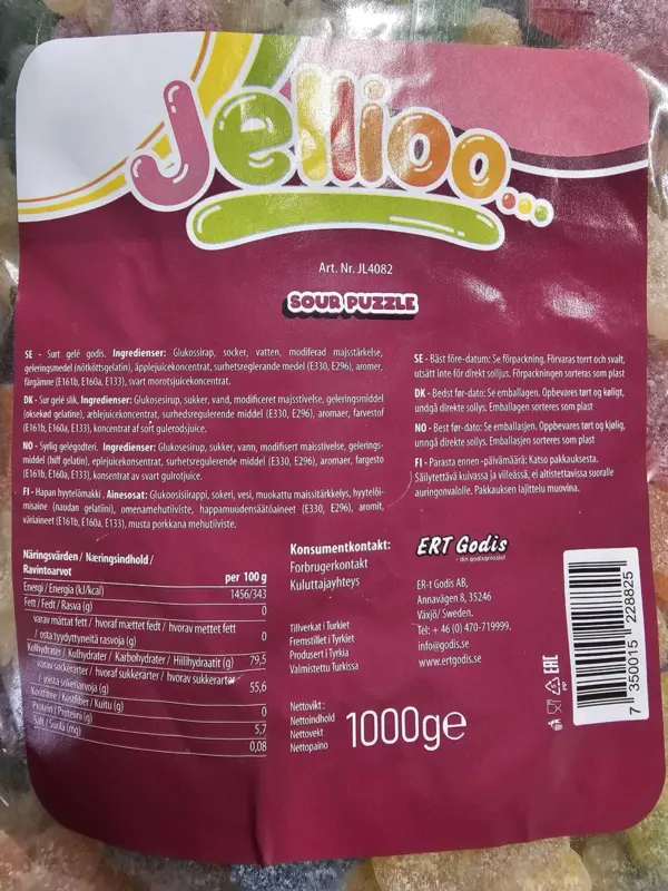 jellioo sour puzzle 1000g