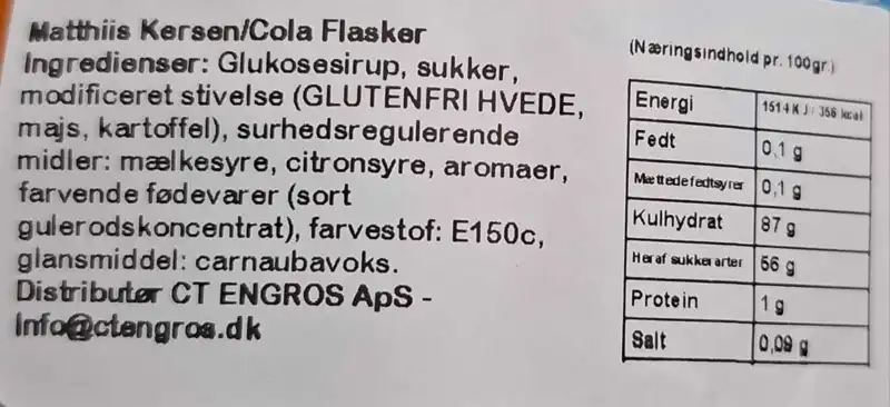 Matthijs Veggie Cherry Cola-flaskor 1kg