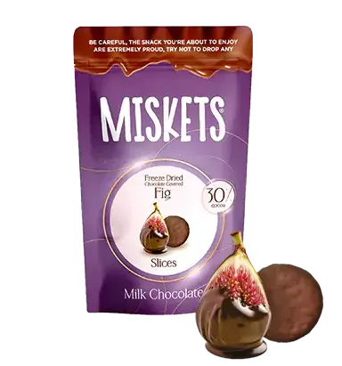 Mælkechokolade -Overtrukne Frysetørret Fig Miskets 80g
