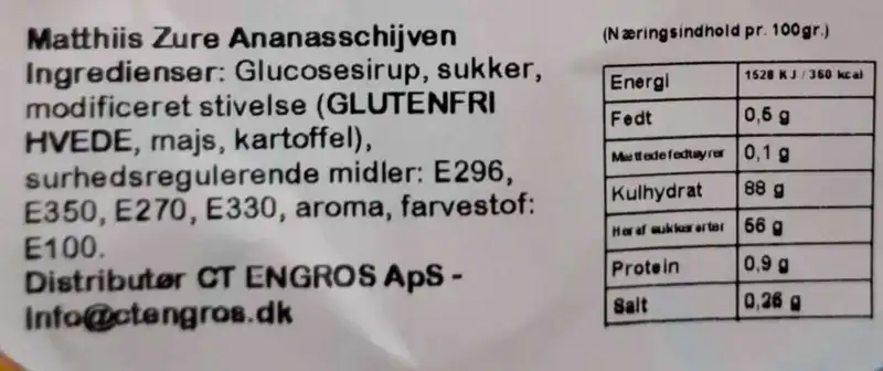 Sure Ananas Skiver Matthijs 800 gr