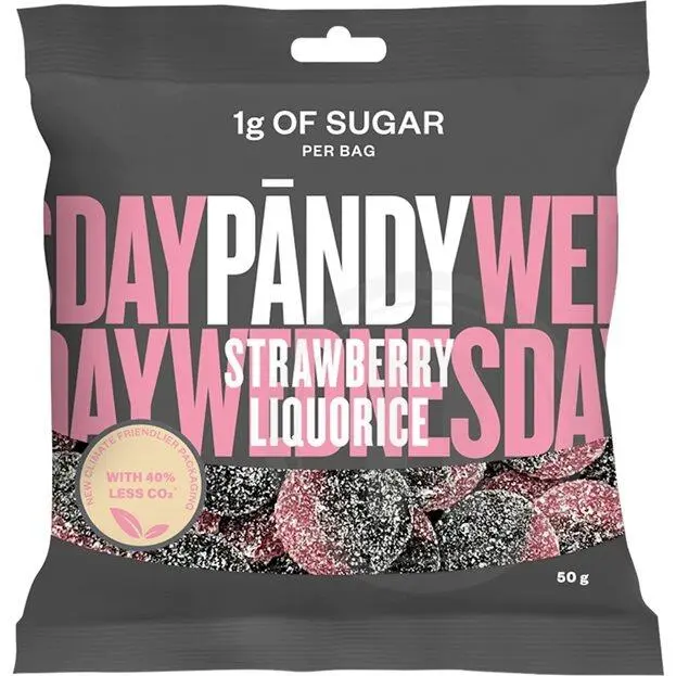 Jordbær Lakrids Pandy 50g