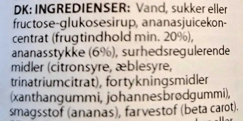 Frugt Drink Med Ananas Stykker Juss Pulpy 250 ml