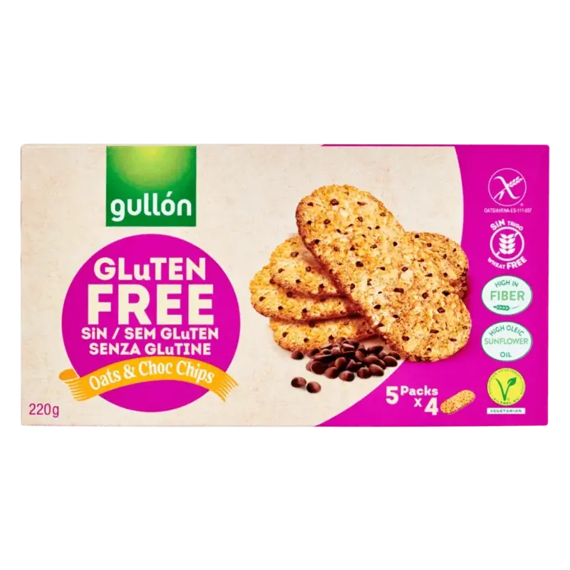Glutenfri - Havregryn & Chokoladestykker Gullon 220g