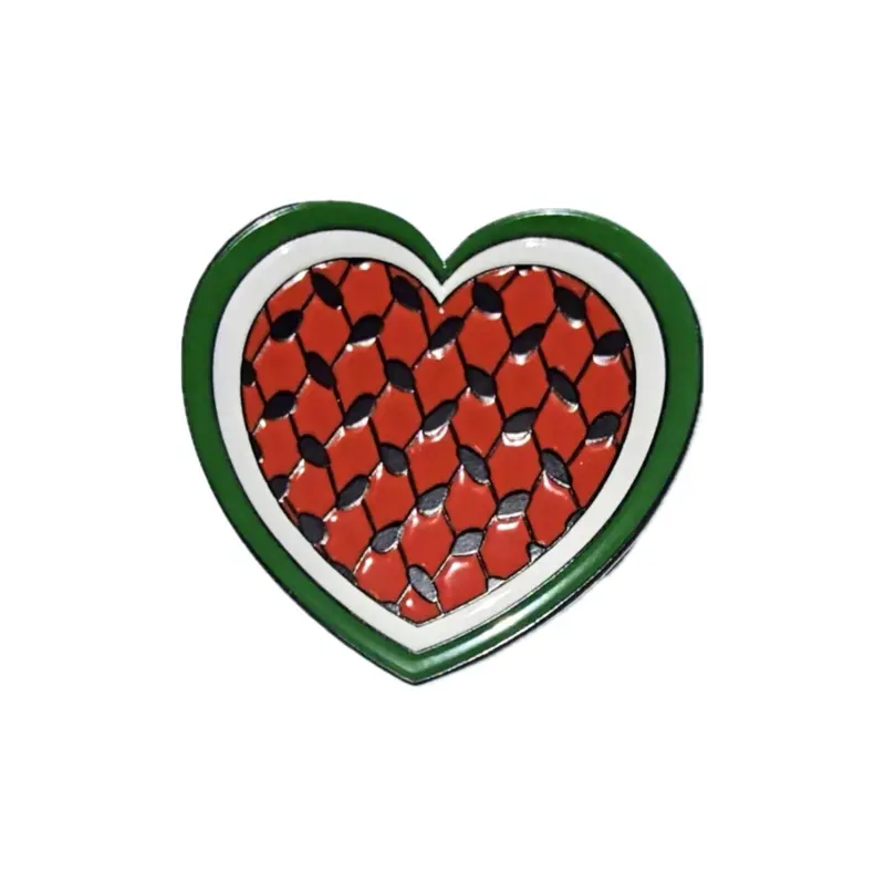 Palestine badge, watermelon heart