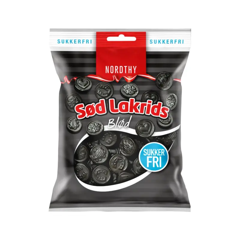 Nordthy Sukkerfri Sød Lakrids, blød, 75g