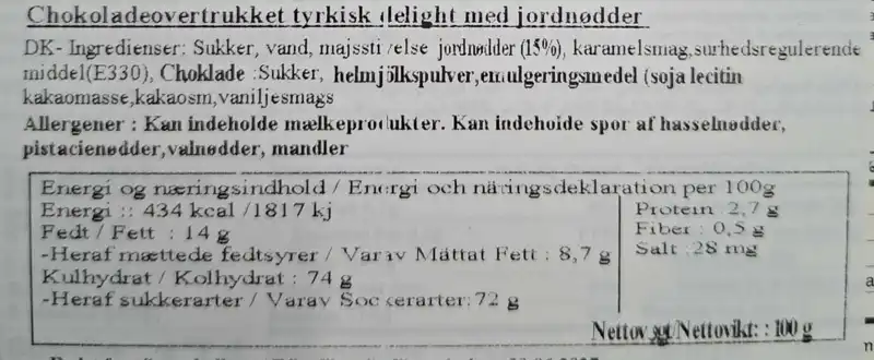 Turkish Delight med Peanut og Karamel, Usas 100g