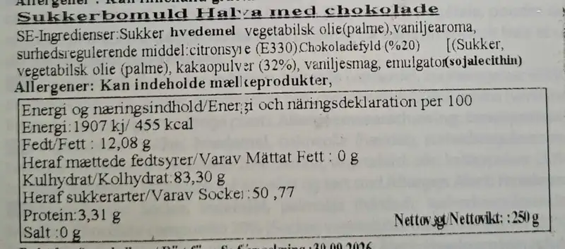 Usaş Tyrkisk Halva med chokoladeovertræk 250g