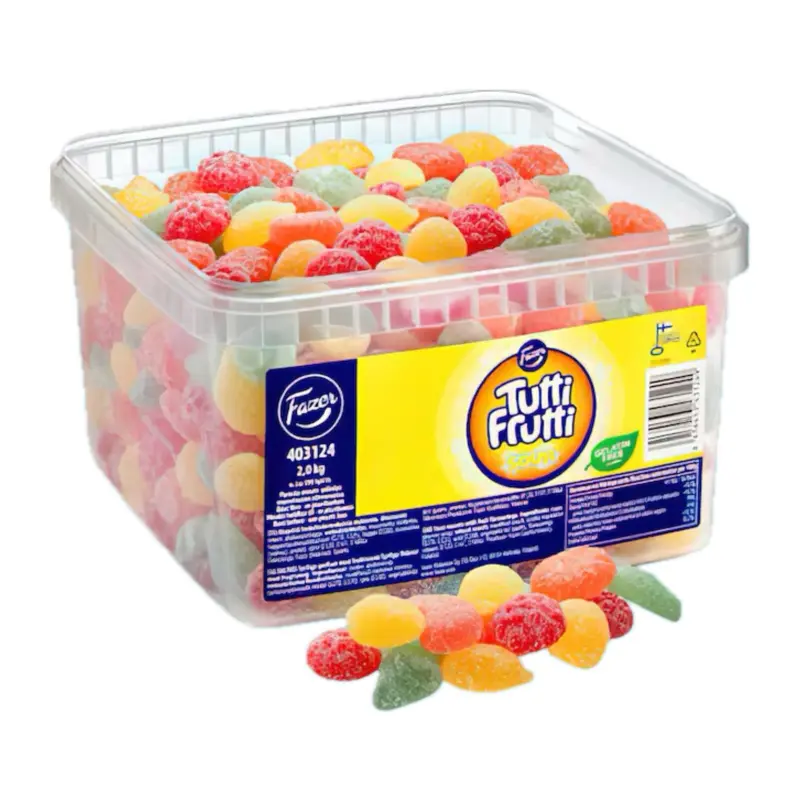 Tutti frutti sour, vegansk, Fazer 2kg