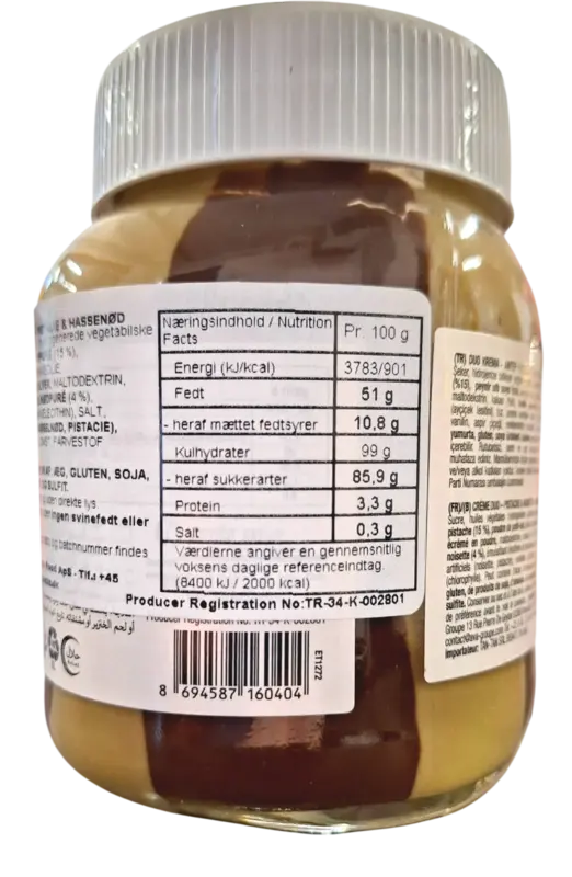 Duo Spread - Pistachie og Hassenød - Kent 350g