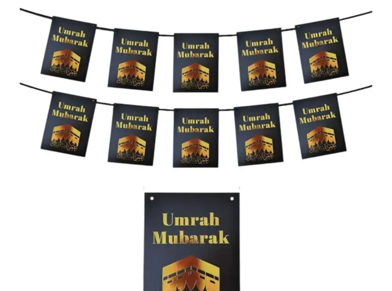 Umrah Mubarak Banner med Kaaba