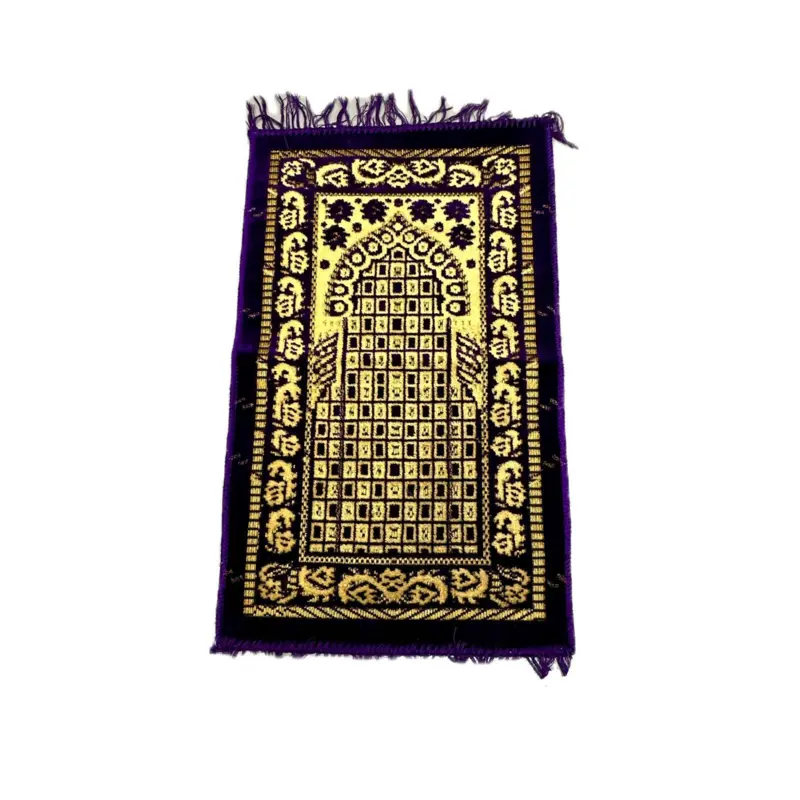 Lille Børnebedetæppe i gylden/lilla