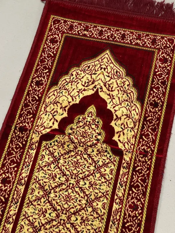 Mihrab gylden børnebedetæppe i velour