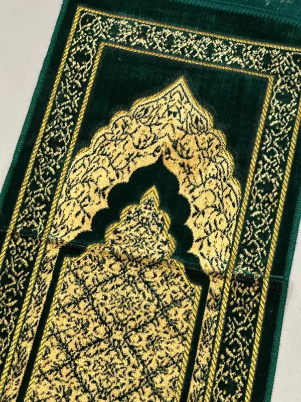 Mihrab gylden børnebedetæppe i velour