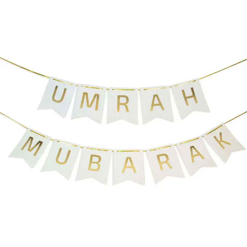 Umrah Mubarak Banner Hvid