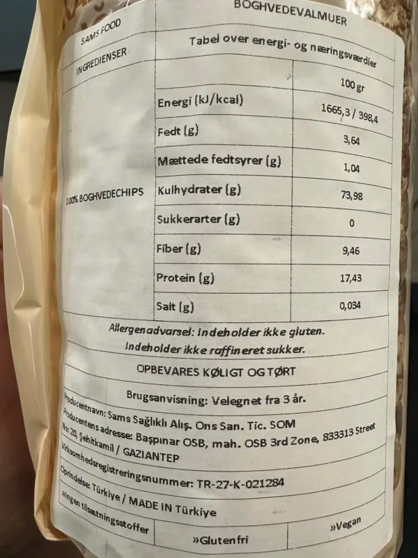 Boghvede kager, 100g