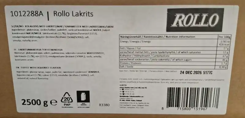 Rollo Lakrids Karamellen 2,5 kg