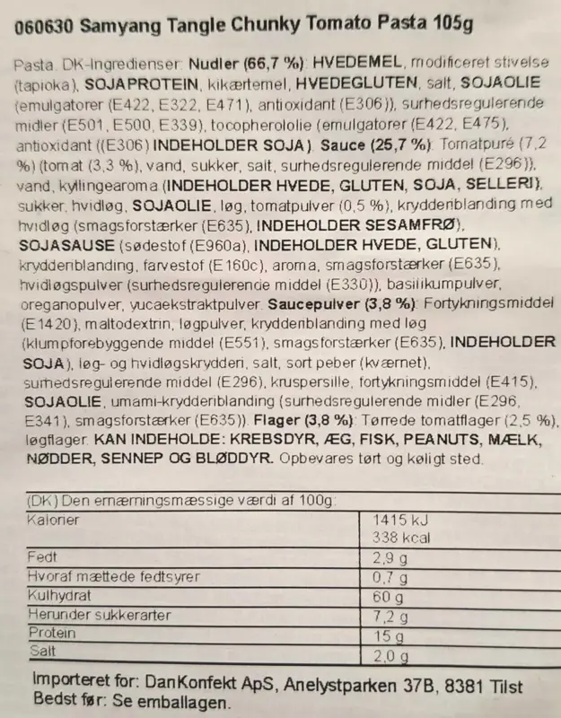 Samyang Tangle Chunky Tomato Pasta 105g