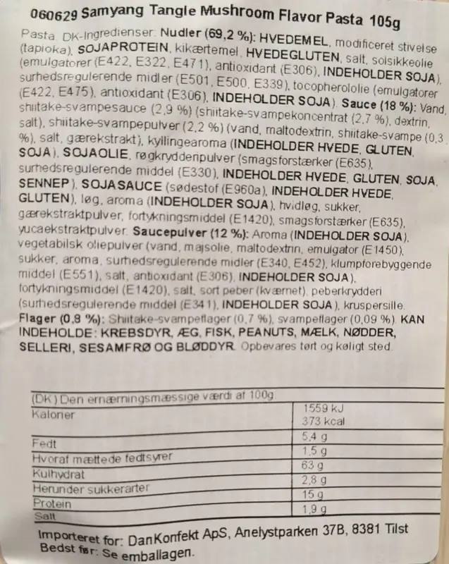 Samyang Tangle Cremige Pilz-Pasta 105 g