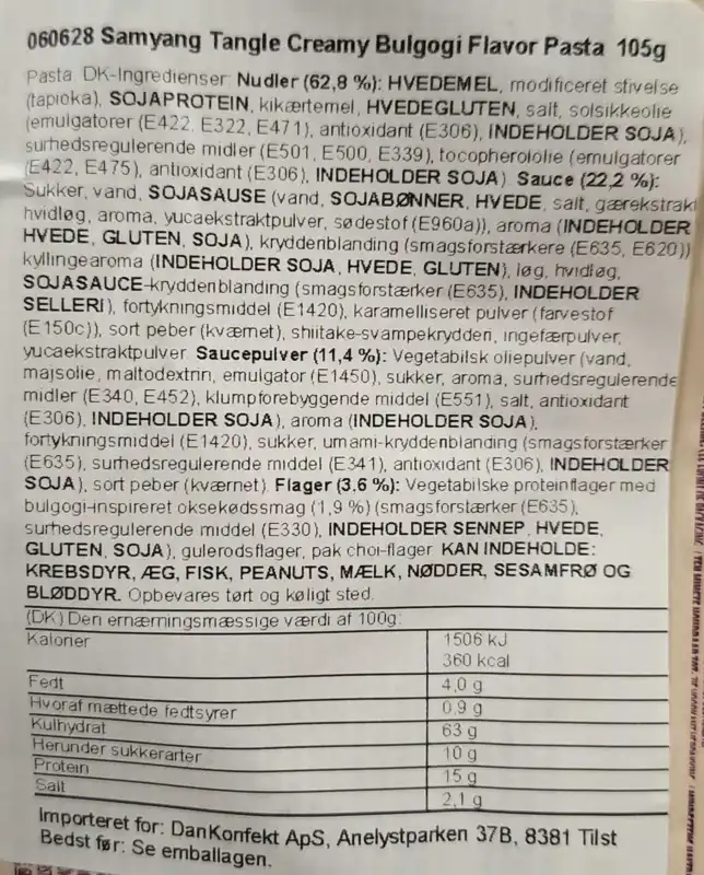 Samyang Tangle Cremige Bulgogi-Pasta 105g