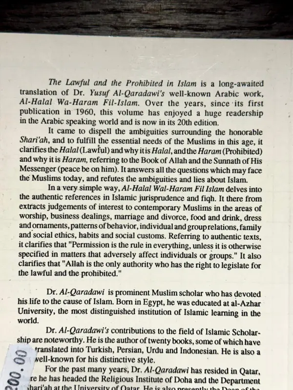 The Lawful and the prohibited in islam