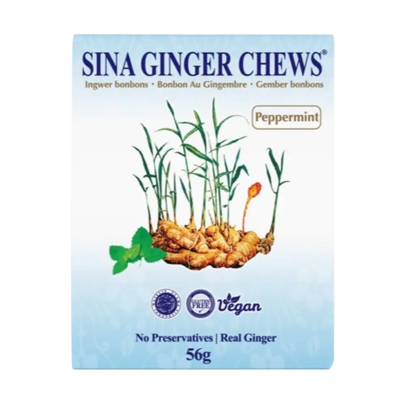 Ginger Chews Pepparmynta, Sina 56g
