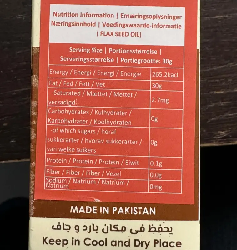 Hørfrø olie, Motiza, 30ml