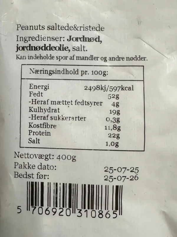 Peanuts, Saltede, Ristede, Kilic, 400g (bedst før 7-2026)