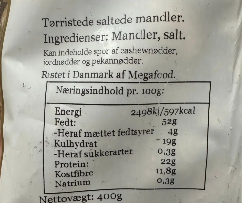 Mandlar, Saltade, Rostade, Kilic, 400g