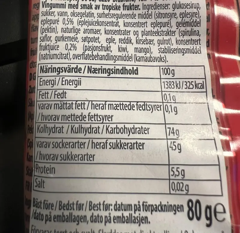 Tropical Mix, Bebeto, 80gr