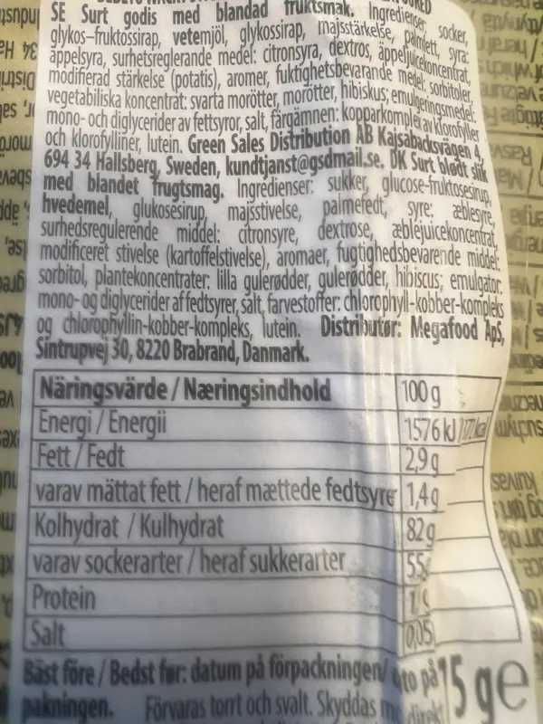 Wacky Sticks Fizzy Mix Fruit, Bebeto, 75 gr