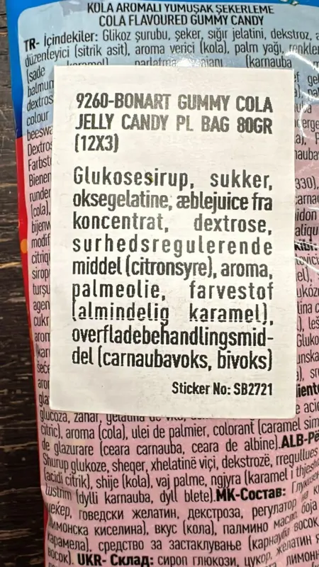 Gummy Cola, bonart, 80g