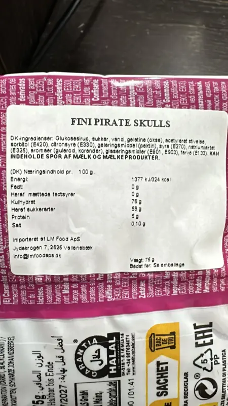 Piratskallar, Fini, 75 g