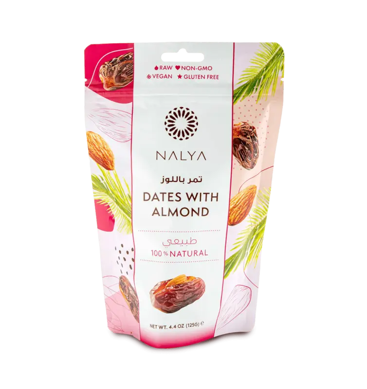 Dadler med mandler - 125 g.