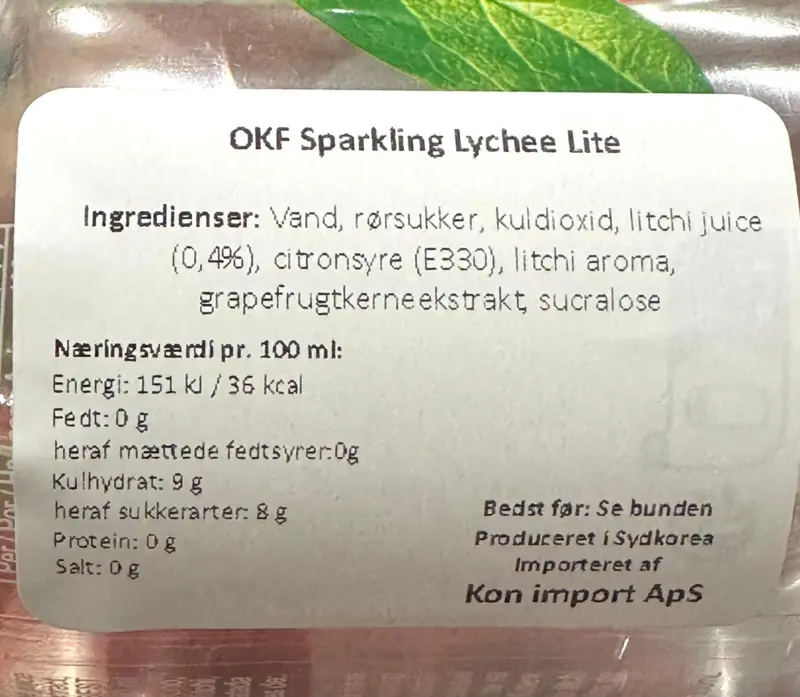 Sparkling Lychee, OKF, 350ml