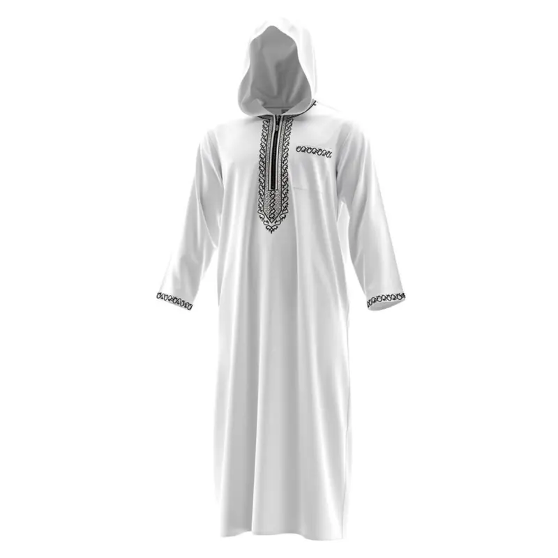 Hvid thobe med hætte